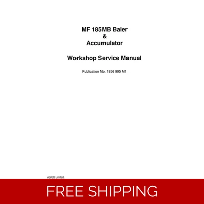MASSEY FERGUSON 185 BALER AND ACCUMULATOR WORKSHOP MANUAL